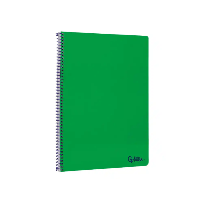 Liderpapel Cuaderno espiral Smart A4 tapa blanda 80h 75gr pauta 3,5mm con margen color verde 2