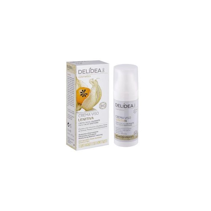 DELIDEA Crema Facial Calmante Bio 50ml con Physalis para Piel Sensible, Protege Capilares de Rayos IR y Aporta Bienestar