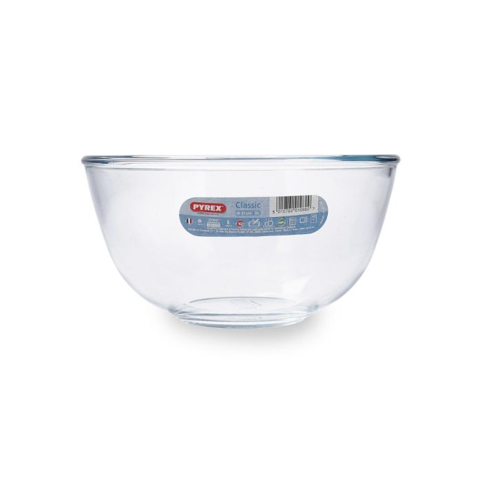 Pyrex Bol Mezclas Iconic'S de Vidrio Borosilicato Transparente 21x21x10 cm - Apto Horno, Microondas, Lavavajillas, Congelador, Extra Resistente 1