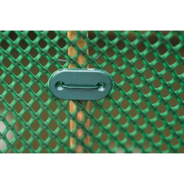 Nature Set de Fijación Verde para Mallas y Esteras, 26 Clips y 4m de Cable de Hierro Galvanizado Plastificado