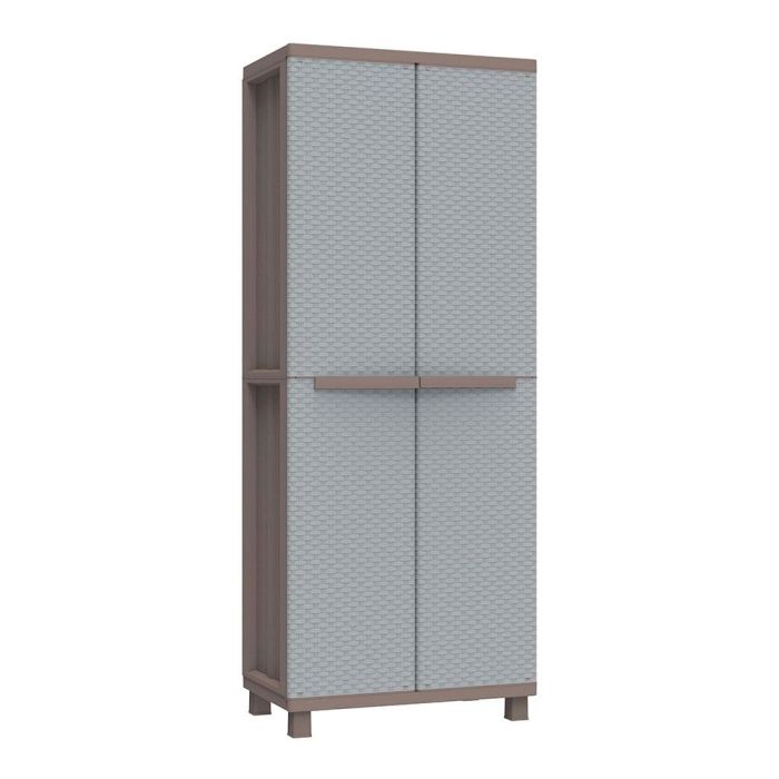 Terry Armario escobero jrattan 368, resina, gris, 4 baldas, 68x37.5x170 cm 1 Terry Armario escobero jrattan 368, resina, gris, 4 baldas, 68x37.5x170 cm 1