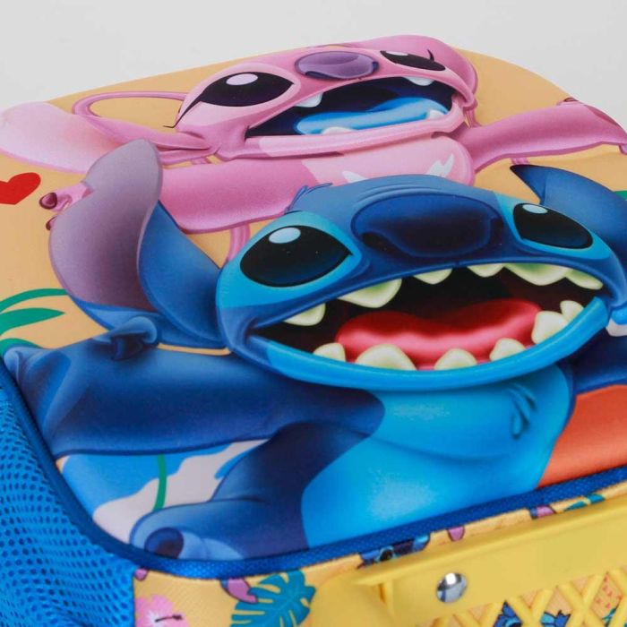 Mochila 3D con Ruedas Pequeña Ocean Disney Lilo y Stitch Azul 4