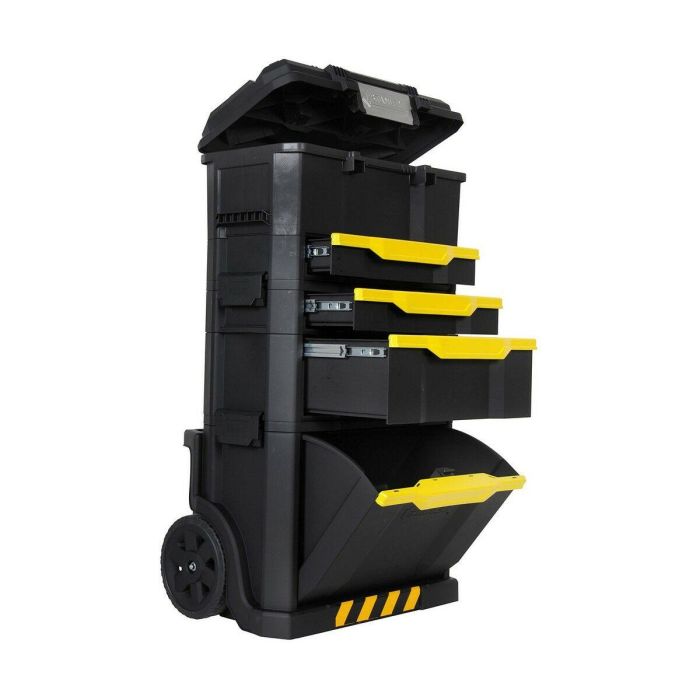 Stanley 1-79-206 Taller Móvil Modular para Herramientas con 4 Cajones, Asa Telescópica y Ruedas Robustas, Polipropileno 8 Stanley 1-79-206 Taller Móvil Modular para Herramientas con 4 Cajones, Asa Telescópica y Ruedas Robustas, Polipropileno 8
