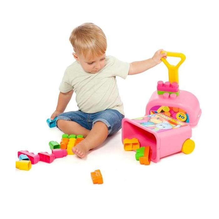 Carrito maleta trolley rosa con 20 bloques. 6 Carrito maleta trolley rosa con 20 bloques. 6