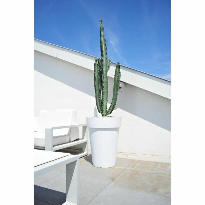 Maceta Riviera Blanco Plástico Cuadrada Ø 40 cm 2