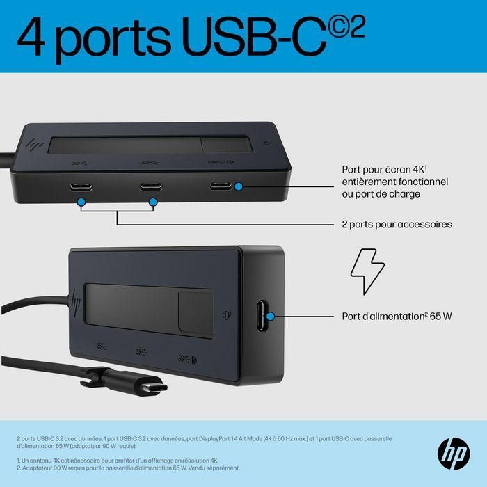 HP USB-C Multiport Hub 4K Portátil | Adaptador Versátil con Conexión USB-C para Carga, Pantalla y Multi-OS 7