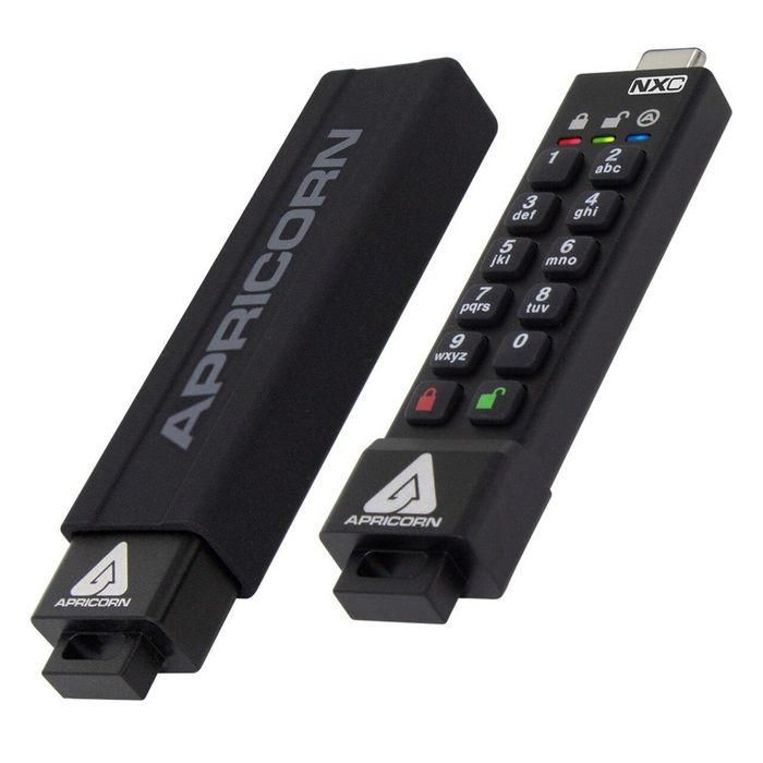 Apricorn Llave USB Encriptada 32GB USB 3.2 Tipo C Hardware AES 256-bit con Teclado, Seguridad Militar FIPS IP68 Apricorn Llave USB Encriptada 32GB USB 3.2 Tipo C Hardware AES 256-bit con Teclado, Seguridad Militar FIPS IP68