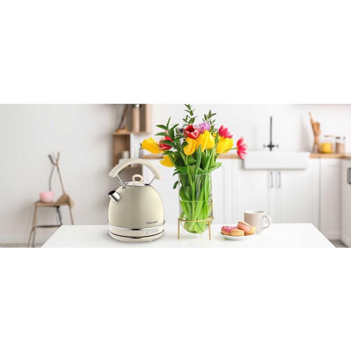 Ariete 2877/03 Hervidor Vintage Beige 1.7 Litros, Filtro Anti Cal, Apagado Automático