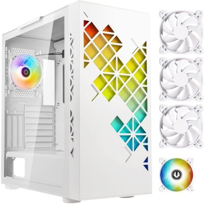 Caja de PC sin fuente de alimentación - BITFENIX Tracery ARGB (Blanco) - Torre media - Formato E-ATX