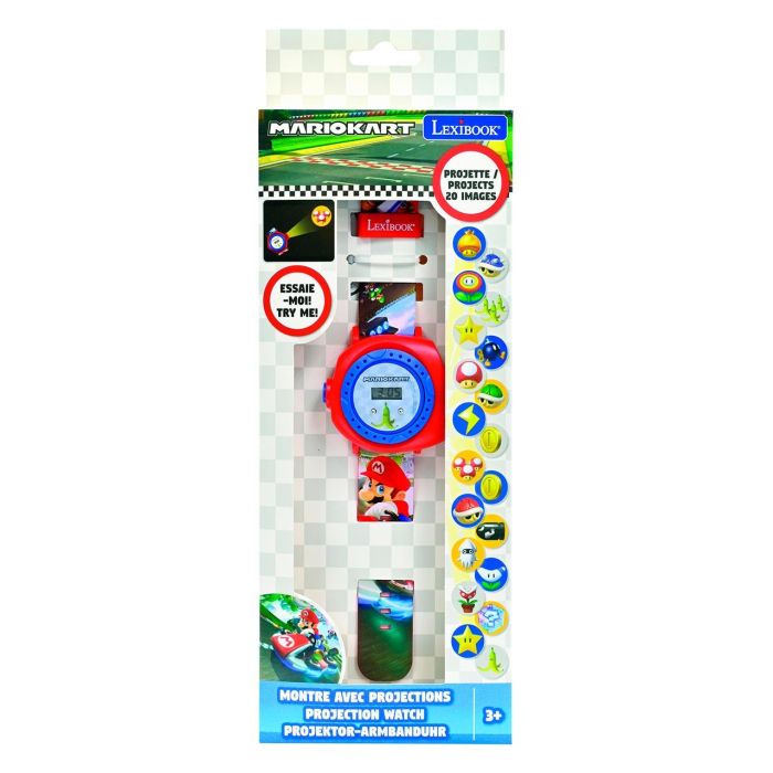 Lexibook Dmw050Ni Reloj Digital Mario Kart con Proyector de Imágenes, Mensajes y Pulsera Ajustable para Niños +3 Años 3