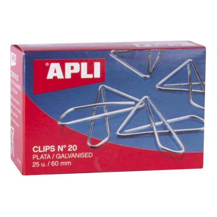 Apli Clips Mariposa Nº 20 - 60 mm Caja 25 Ud Plateados Apli Clips Mariposa Nº 20 - 60 mm Caja 25 Ud Plateados