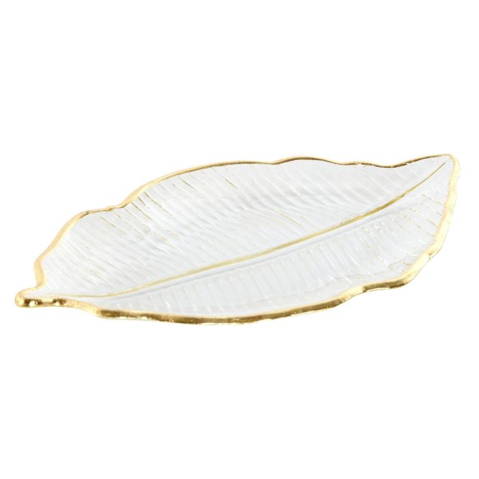 Centro Mesa Tropical DKD Home Decor Transparente Dorado 15 x 2 x 27 cm