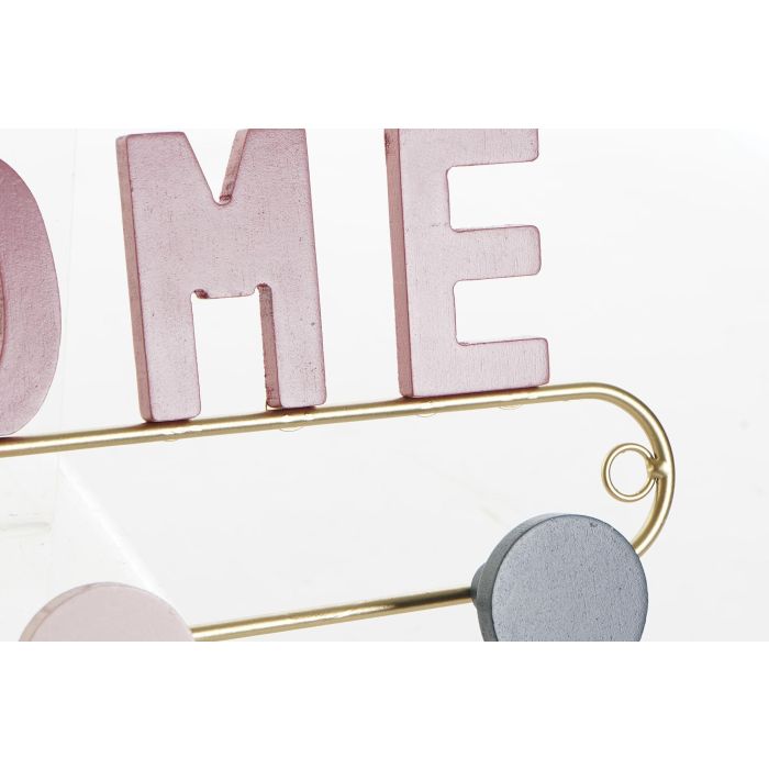 DKD Home Decor Perchero de Pared Moderno Rosa de MDF, 46x5x17 cm, Pack de 4 Unidades para Hogar y Oficina - Colección Pink Home Office 2