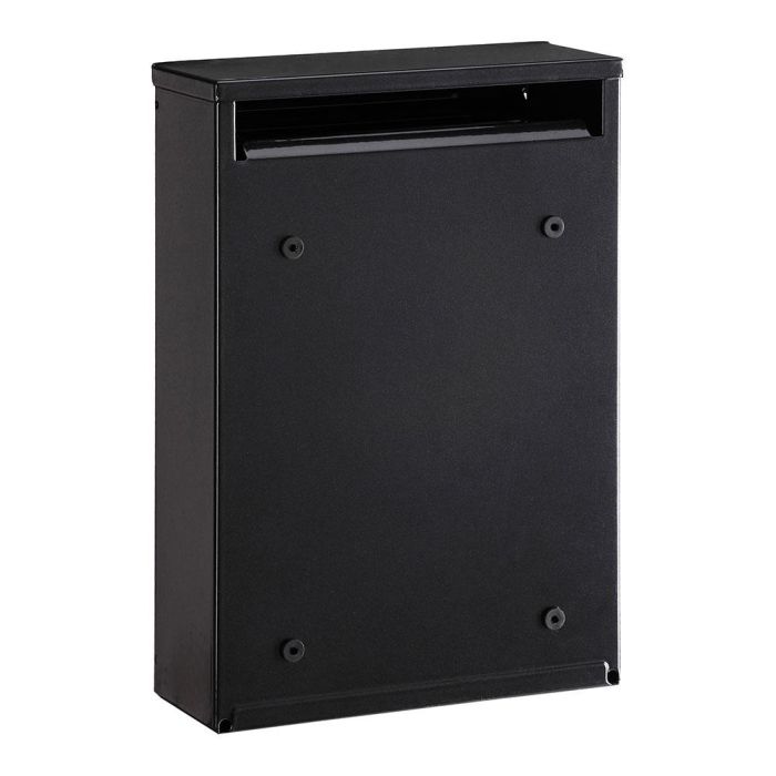 Arregui Buzón Exterior Individual Pequeño Acero Negro 22x8x32 cm A5 con Recoge Cartas Posterior y Apertura Vertical con Llaves 2