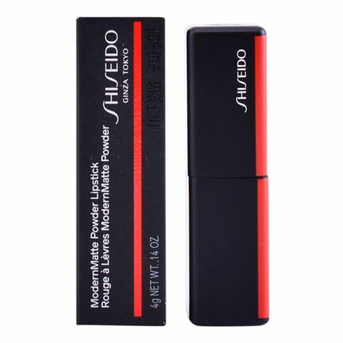Shiseido 516 MODERNMATTE Powder Lipstick Ultraligero Mate Larga Duración 8h Cobertura Total Pintalabios Exotic Red 4g 34