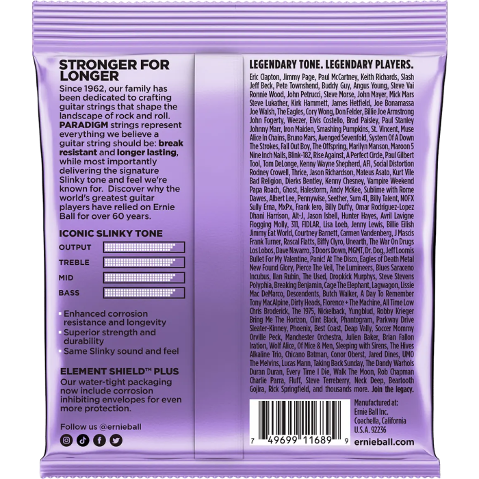 ERNIEBALL Paradigm Slinky Ultra 10-48 Juego de Cuerdas Eléctrica - Máxima Resistencia y Durabilidad 1