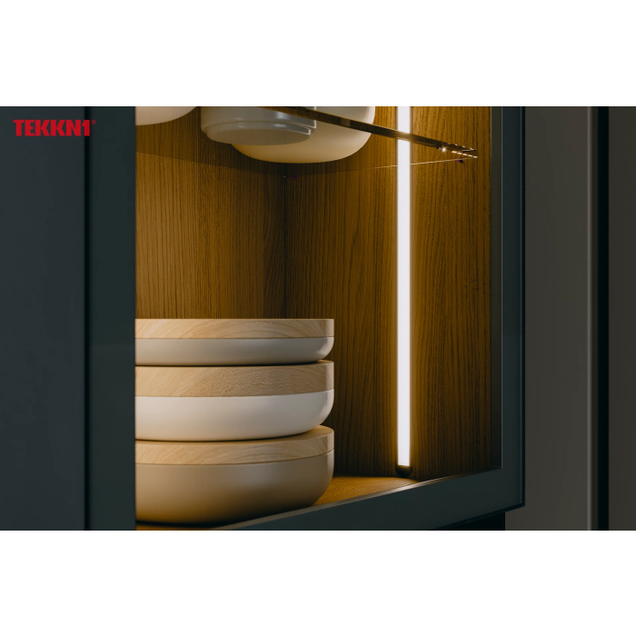 Perfíl Aluminio KIMERA-"UHRE" Anodizado Negro con Difusor Opal , Tapones y Clips Sujección 2,02M 4