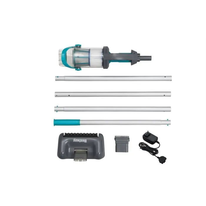 Bestway BES6941607395073 Aspiradora de Piscina Portátil AquaGrip, 90 Minutos Autonomía, para Piscinas Hasta 6.10 m