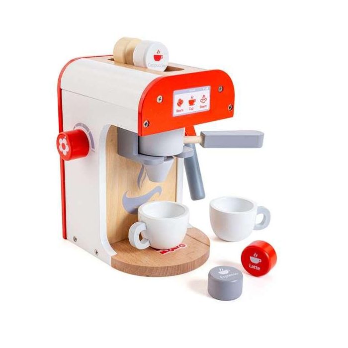 Molto Máquina de café de madera con 8 accesorios para niños 3