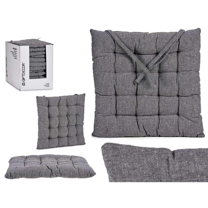 Cojín Silla Liso Gris Oscuro Giftdecor 40x5.5x40 cm - Algodón y Poliéster (12 Unidades) Cojín Silla Liso Gris Oscuro Giftdecor 40x5.5x40 cm - Algodón y Poliéster (12 Unidades)