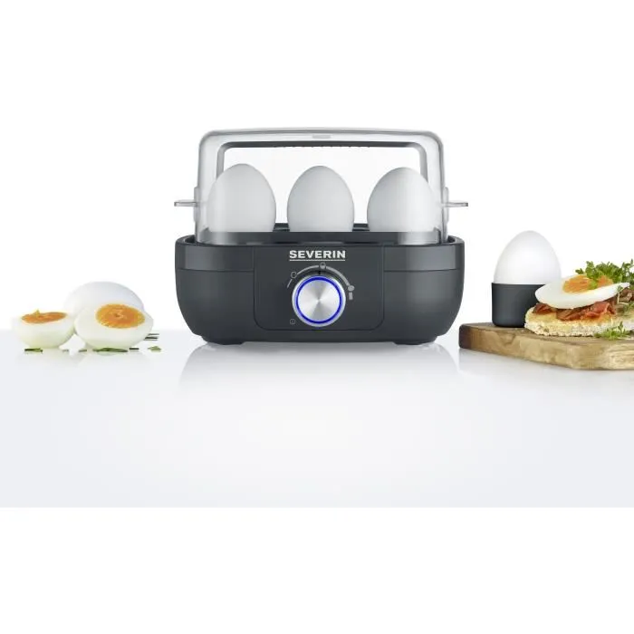 Severin EK3166 Cocedor de huevos, 1 a 6 huevos, 420 W, Negro 2