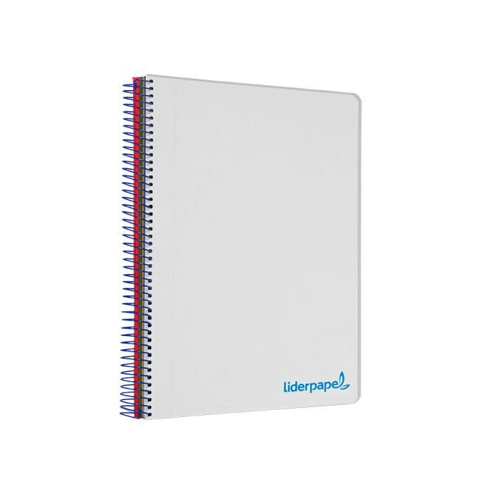 Liderpapel Cuaderno Espiral A4 Micro Wonder Tapa Plástico 120 Hojas 90gr Cuadro 5mm 5 Bandas 4 Taladros Color Gris 5