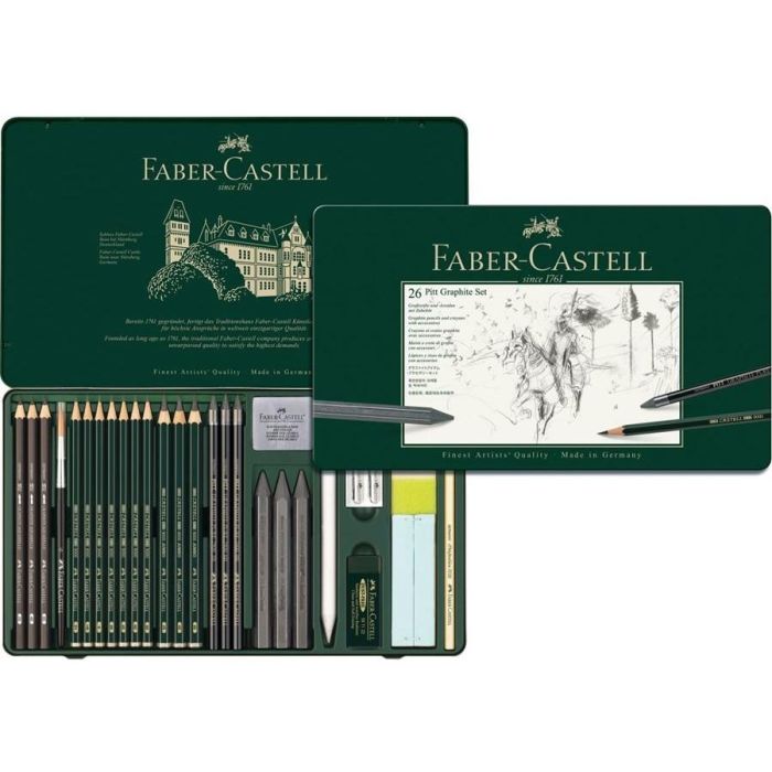 FABER-CASTELL Set Pitt Graphite groß Metalletui 1