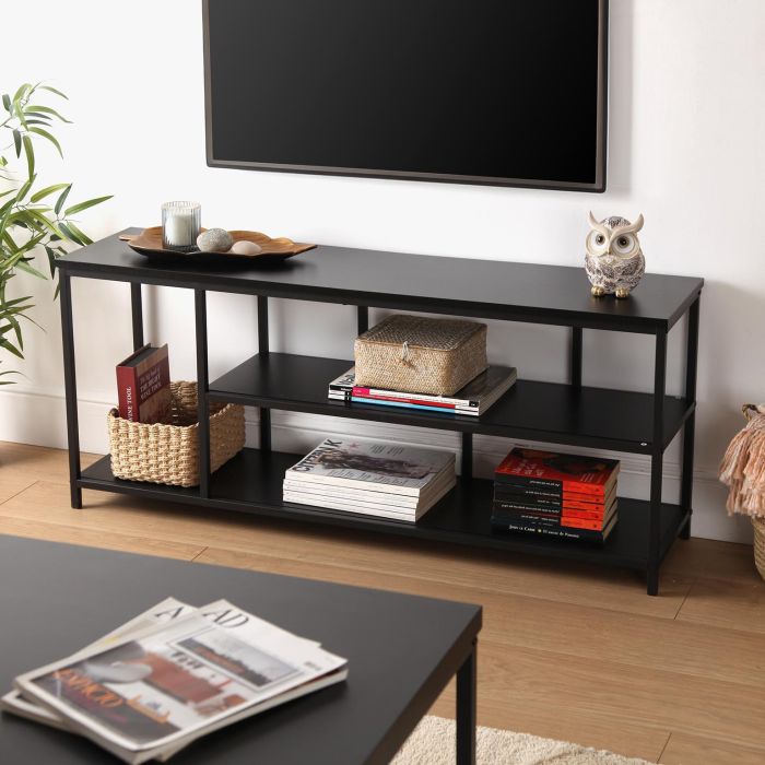 Mueble De Tv Metal Negro Versa 30X52CM 1 Mueble De Tv Metal Negro Versa 30X52CM 1