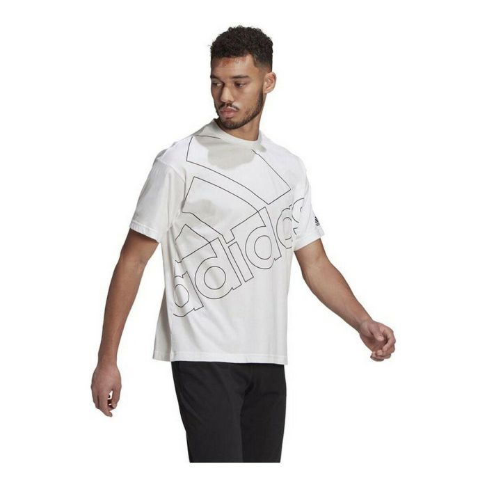 Camiseta de Manga Corta Hombre Adidas Giant Logo Blanco M 6