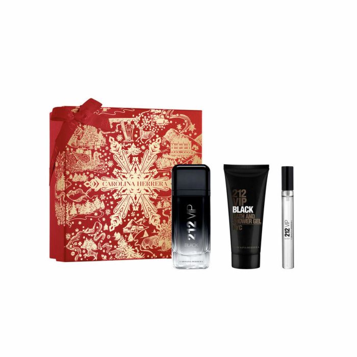 Carolina Herrera 212 VIP BLACK Estuche Regalo Hombre | Incluye Eau de Parfum 100ml, Gel de Baño 100ml y Mini EDP 10ml
