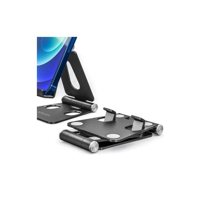 Aisens Soporte de Sobremesa Ajustable para Móvil y Tablet, 2 Pivotes, Aleación de Aluminio, Antideslizante, Negro 2 Aisens Soporte de Sobremesa Ajustable para Móvil y Tablet, 2 Pivotes, Aleación de Aluminio, Antideslizante, Negro 2