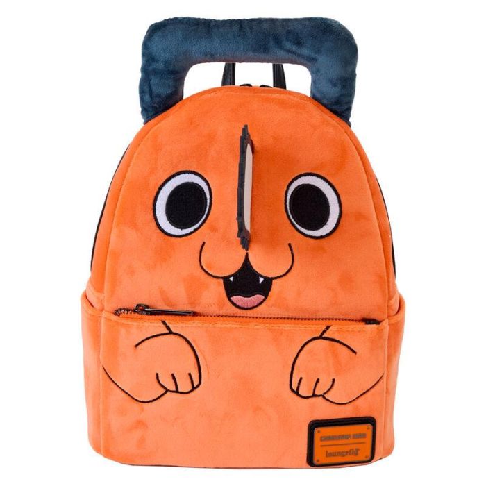 Loungefly Mochila Pochita Chainsaw Man Piel Vegana 26cm con Tirantes Ajustables y Bolsillos Laterales