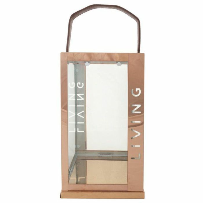 Farol Alexandra House Living Cobre Vidrio Acero Inoxidable 18 x 30 x 18 cm 3