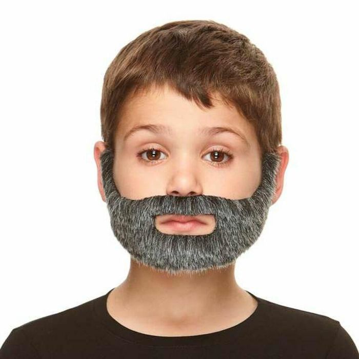 Bigote y barba infantil canoso talla única Bigote y barba infantil canoso talla única
