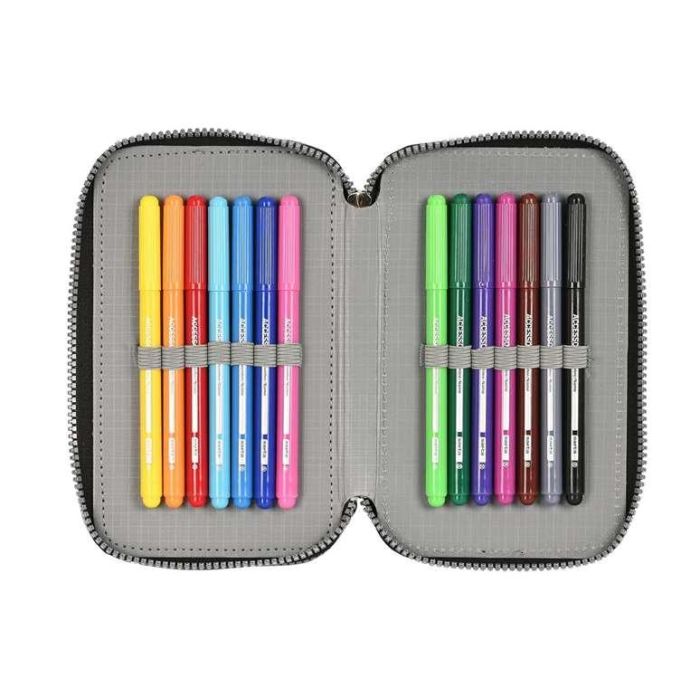 Safta Plumier Triple "Stone" 36 Piezas 12,5x19,5x5,5 cm 5