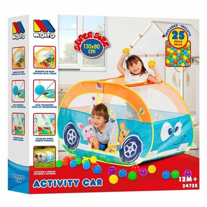 Molto Parque de Bolas Infantil con Diseño de Coche, Incluye 25 Bolas, Ideal para Bebés a Partir de 1 Año, en Tela y Plástico. 5 Molto Parque de Bolas Infantil con Diseño de Coche, Incluye 25 Bolas, Ideal para Bebés a Partir de 1 Año, en Tela y Plástico. 5
