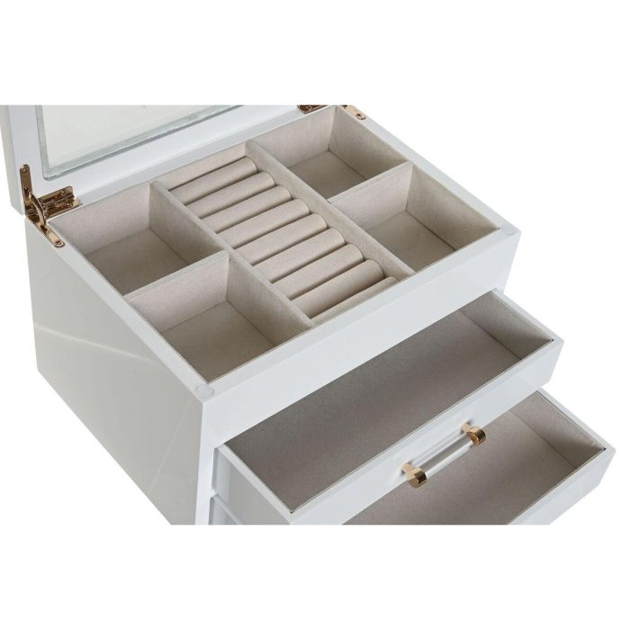DKD Home Decor Joyero Moderno Blanco Crema 18 x 14 x 23 cm Acrylic 3