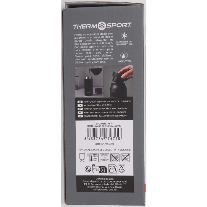 Botella Térmica Thermosport 350 ml Acero Inoxidable (8 Unidades) 10 Botella Térmica Thermosport 350 ml Acero Inoxidable (8 Unidades) 10