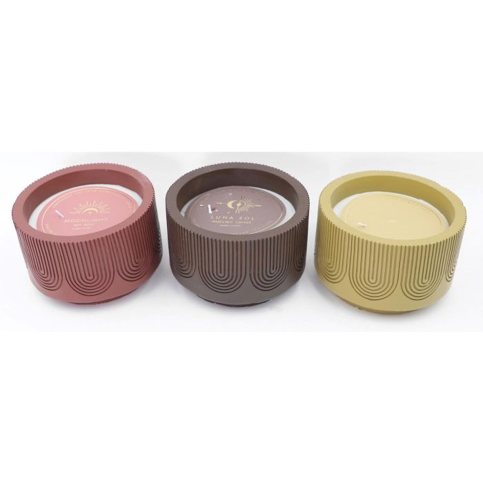 DKD Home Decor Vela Urban Perfumada 5% Cera y Cerámica 310 gr Colores Surtidos 15x15x10cm Set 6 Unidades