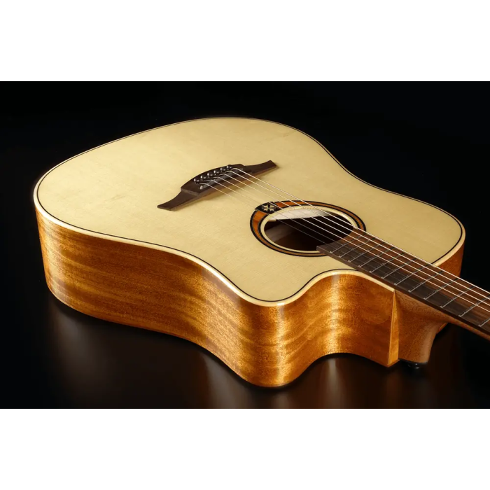 LAG Guitarra Acústica Dreadnought Cutaway A/E Tramontane 88 - Natural Abeto Engelmann Macizo Khaya Bronce Stage LAG 5