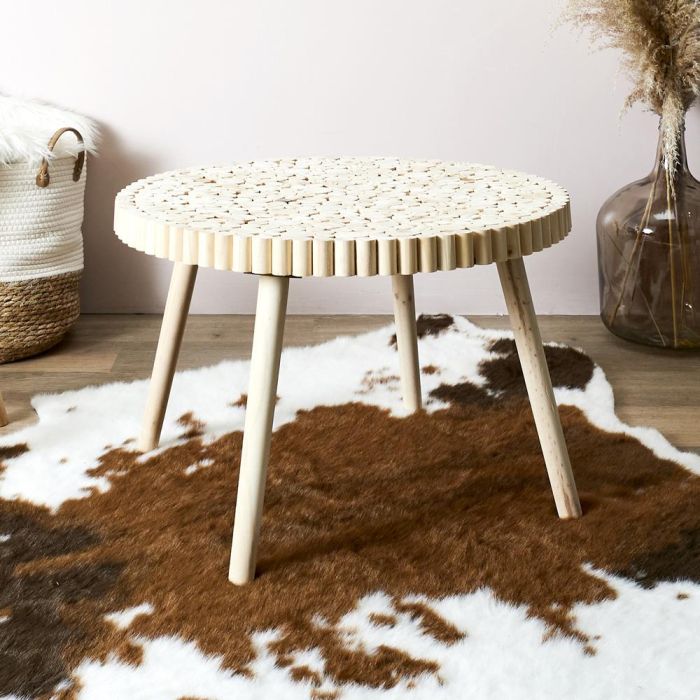 Home Deco Factory Mesa Auxiliar Rondin Natural Madera Altura 40 Diámetro 60 1 Home Deco Factory Mesa Auxiliar Rondin Natural Madera Altura 40 Diámetro 60 1