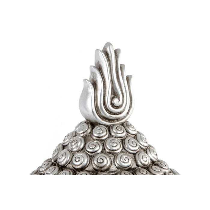 DKD Home Decor Figura Oriental Cabeza Buda Plateado Negro 24 x 49 x 27 cm 2