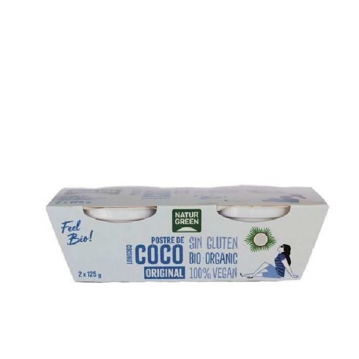 NATURGREEN Postre de Coco Ecológico Vegano y Sin Gluten 2x125g