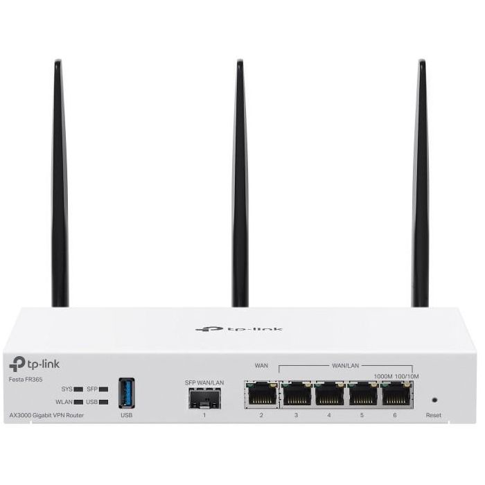 TP-Link FR365 Router WiFi 6 AX3000 Dual-Band Gigabit VPN de Sobremesa Blanco para Hogar y Oficina