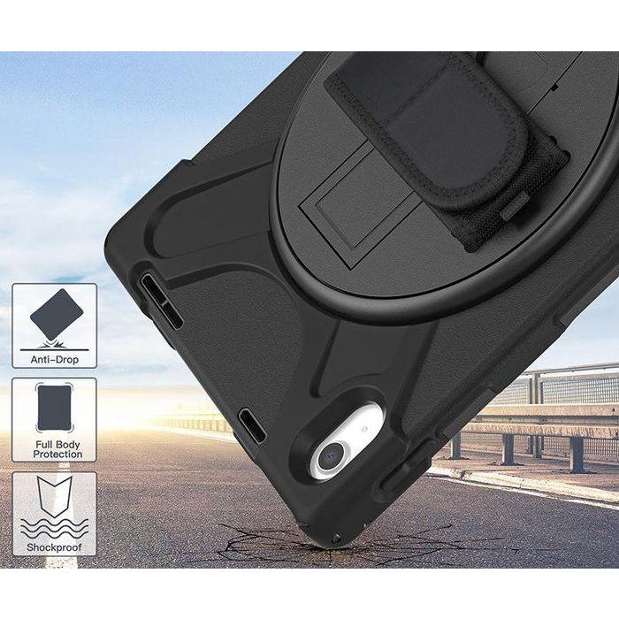 eSTUFF Funda Defender iPad 11ª gen 2025 / 10ª gen 2022 CHICAGO Cuerpo Completo Negro con Protector Pantalla Integrado y Soporte 5