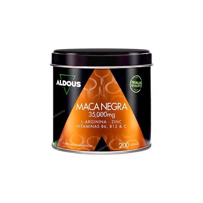 ALDOUS BIO Maca Negra Peruana Complex 35000 Mg Extracto 20:1 con Arginina - 200 Cápsulas