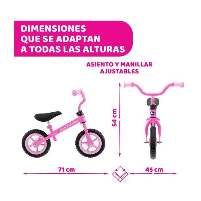 Bicicleta sin pedales bullet rosa ¡perfecta para adquirir el equilibrio! 10 pulgadas 46x56x68 cm 10 Bicicleta sin pedales bullet rosa ¡perfecta para adquirir el equilibrio! 10 pulgadas 46x56x68 cm 10