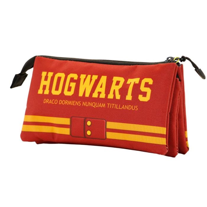 Estuche Portatodo Triple Gryffindor Harry Potter Rojo