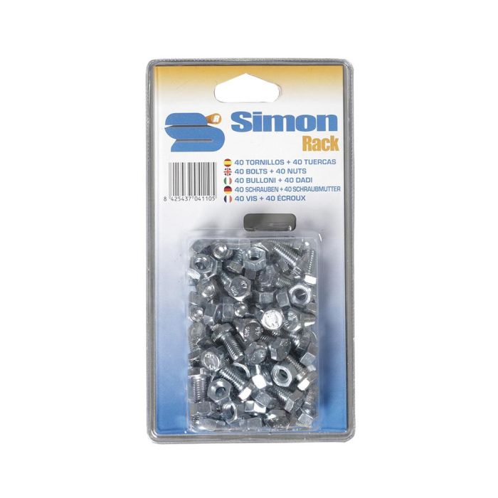 Blister 40 tornillos + 40 tuercas m8x15. simon rack 1