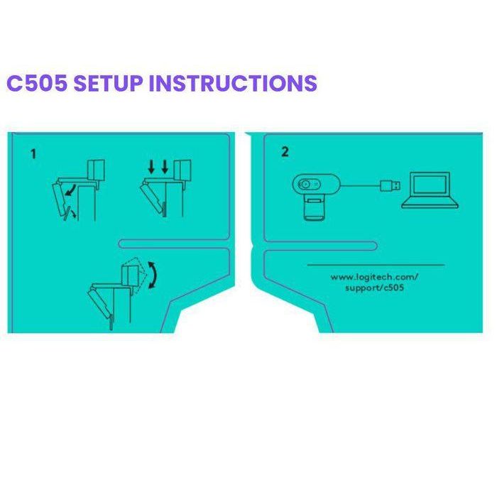 Logitech C505 HD Webcam 720p, Campo de Visión 60°, Micrófono con Cancelación de Ruido 15